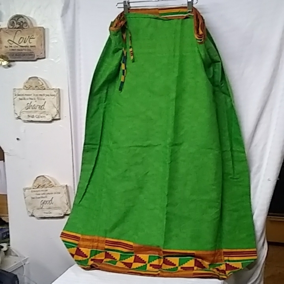 DIVA African Skirt Suit Handmade 3Pc Multi Color S/38 EXT. Skirt & HeadWr… - Picture 8 of 8